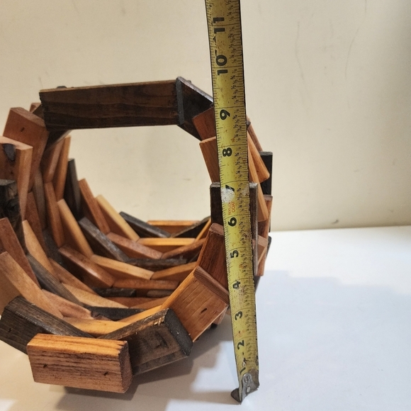 Vintage Wood Block Basket decor - Picture 9 of 11